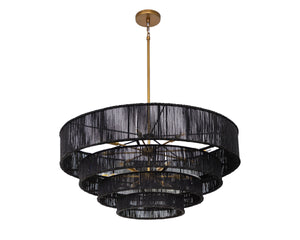 LUMINA CHANDELIER - BLACK JUTE
