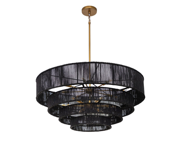 LUMINA CHANDELIER - BLACK JUTE