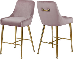 Irvin Stool In Pink Velvet
