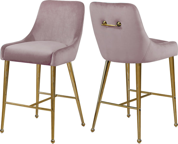 Irvin Stool In Pink Velvet