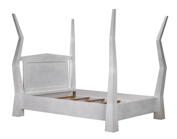 Patras Queen Bed in White Wash Mahogany