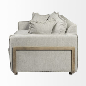 Roy I 84" Frost Gray Upholstered Three Seater Sofa