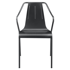 Callum Metal Chair In Metallic Gunmetal