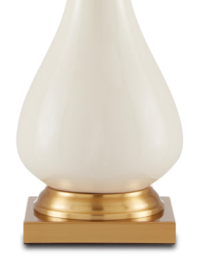 Lynton Cream Table Lamp In Cream Crackle & Brass