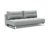 SUPREMAX D.E.L. SLEEPER SOFA in MELANGE LIGHT GREY FABRIC WITH Chrome legs 538