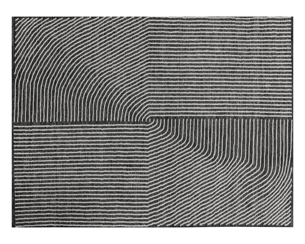 SERENE HAND-WOVEN RUG - BLACK / WHITE- 9' X 12'