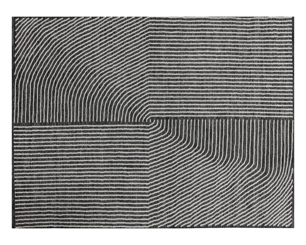 SERENE HAND-WOVEN RUG - BLACK / WHITE- 9' X 12'