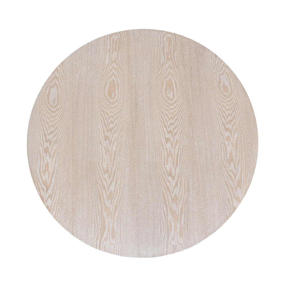 THICK TOP COFFEE TABLE WITH CROSS BASE IN CERUSED OAK