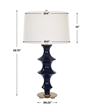 Coil Sculpted Blue Table Lamp