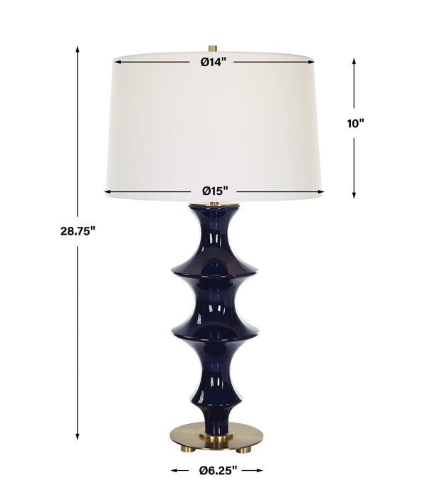 Coil Sculpted Blue Table Lamp