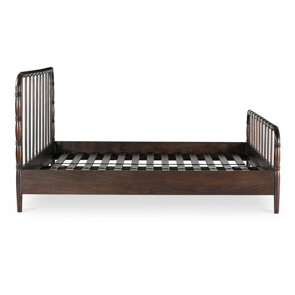 Vivian Queen Bed Dark Brown with Turned Detailing