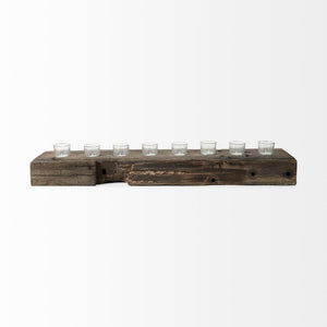 Lakara Reclaimed Wood Eight Tealight Table Candle Hodler