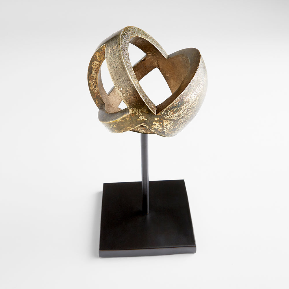 Large Grotto Sculpture in Antique Brass and Black