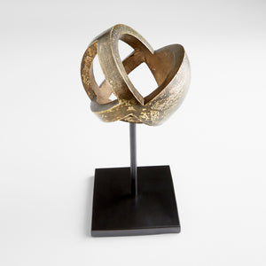 Large Grotto Sculpture in Antique Brass and Black