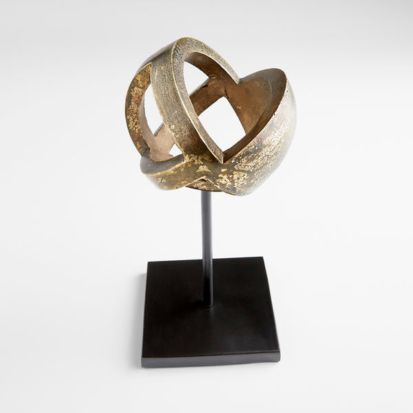 Large Grotto Sculpture in Antique Brass and Black
