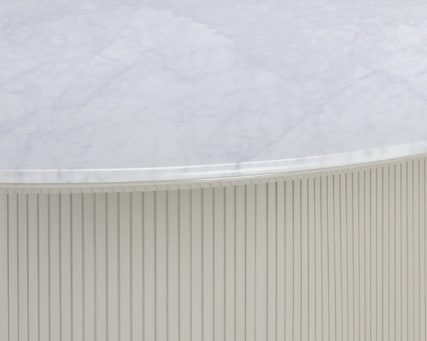 PALOMA DINING TABLE - OVAL - WHITE MARBLE - 84"