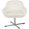 chelsea swivel lounge in white leather