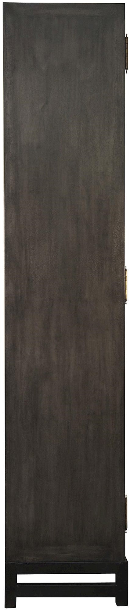 Maharadscha Hutch in Pale Mahogany and Veneer with Matte Black Industrial Steel Base and Brass Pulls