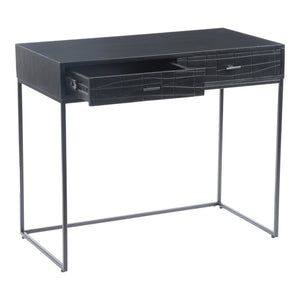 Atelier Desk Black with Acacia Wood & Iron Frame