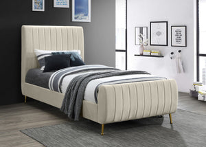 Marcos Twin Bed In Cream Velvet