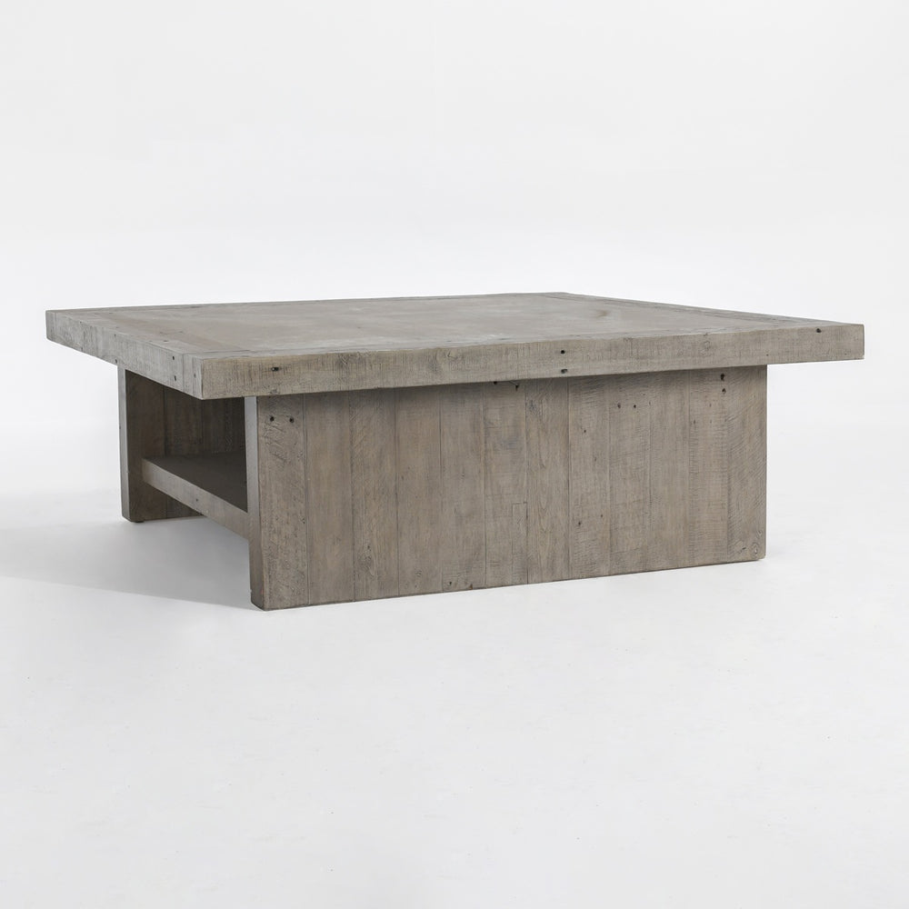 Stonebridge Solid Wood Coffee Table - Cement and Reclaimed Pine