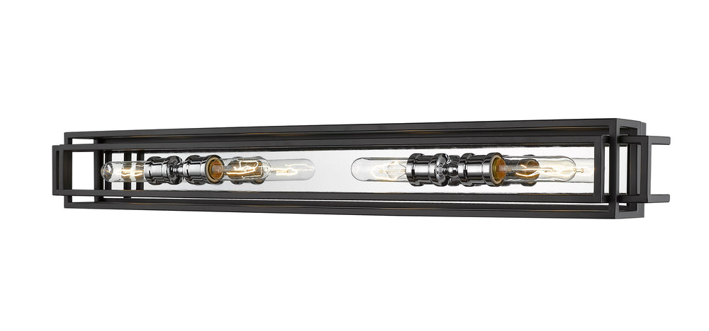 Titania 4 Light Vanity in Black + Chrome Finish