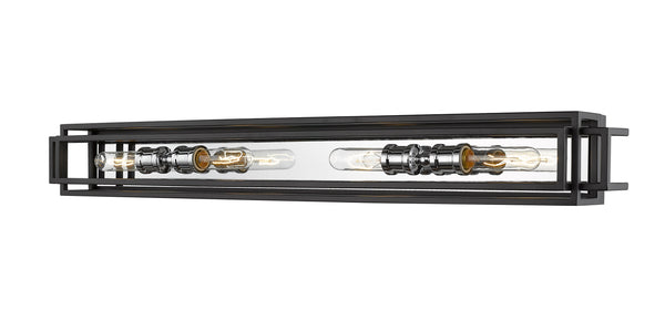 Titania 4 Light Vanity in Black + Chrome Finish