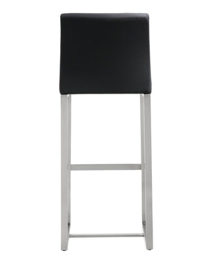 Denmark Black Stainless Steel Barstool (Set of 2)