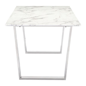 Atlas Dining Table White & Silver