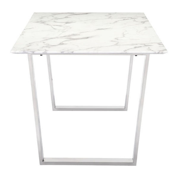 Atlas Dining Table White & Silver