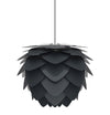 Aluvia Medium Plug-In Pendant in Anthracite with Black cord