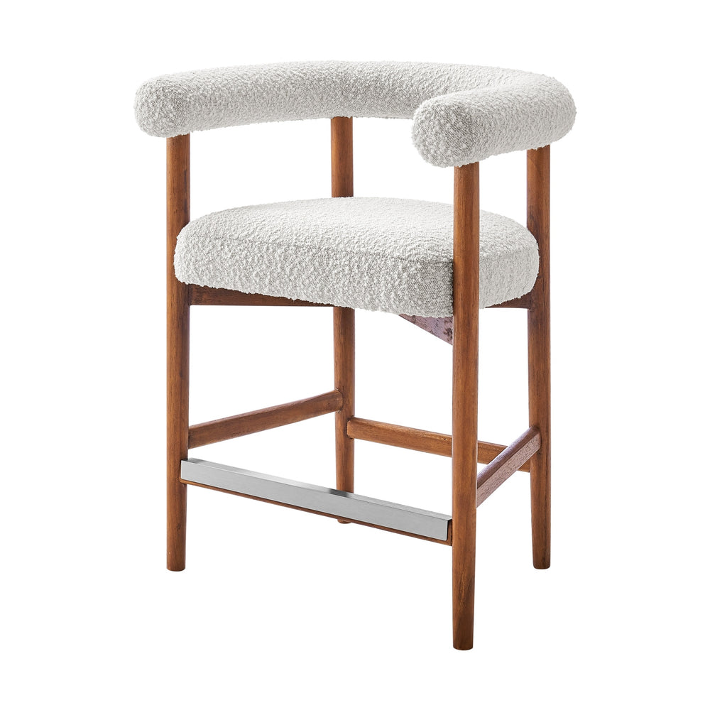 Keanu Boucle Counter Stool Brown Legs, Stanton Beige 
