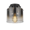 Henley AC11525SM Flush Mount in Satin Black & Smoke Glass