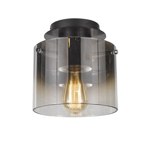 Henley AC11525SM Flush Mount in Satin Black & Smoke Glass