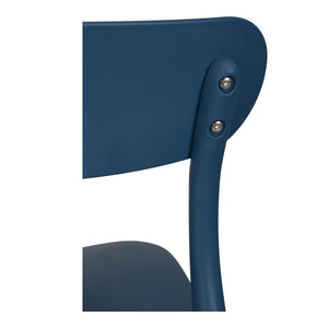 Kent Outdoor Dining Chair Set in Navy Blue - Moe's