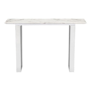 Atlas Console Table White & Silver