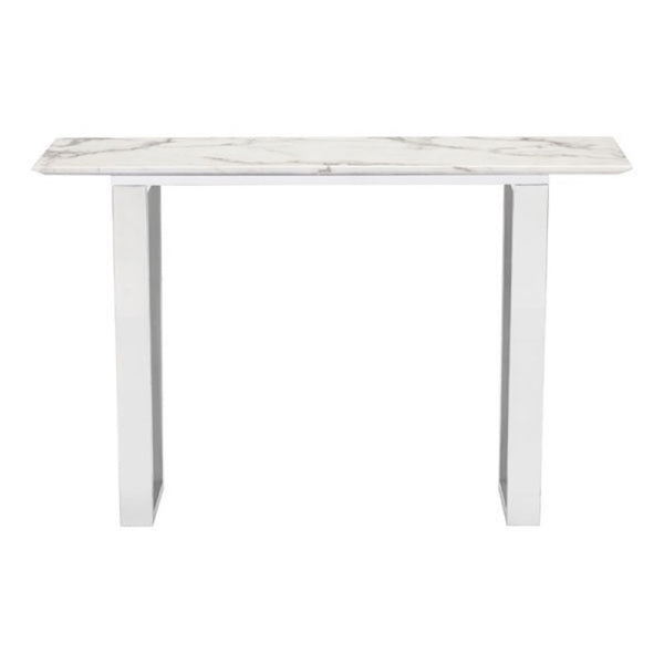 Atlas Console Table White & Silver
