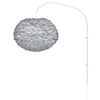 Eos Large 1-Light Wall Lamp in Grey with White Wall Hanger
