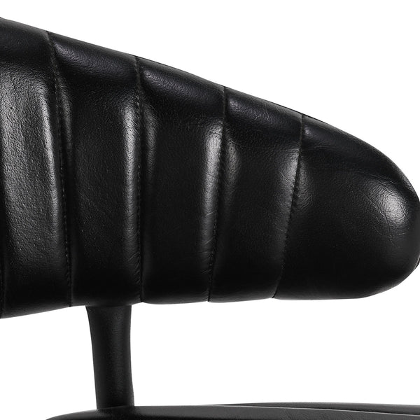 Umbria Leather Bar Stool with Iron Legs - Midnight Raven