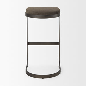 Tyson 17L x 18W x 31H Brown/Gray Suede W/ Metal Frame Bar Stool