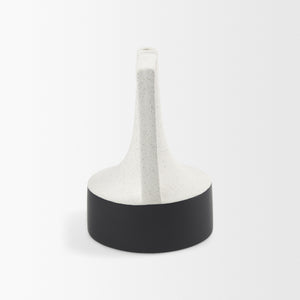 Burton 11.6H Medium White and Black Ceramic Jug Vase