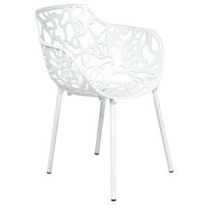 ORO ALUMINUM CHAIR (WITH ARMS) - WHITE