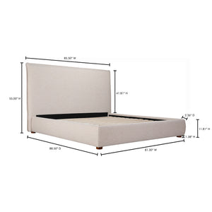 Moe's Luzon King Bed Tall Headboard in Beige
