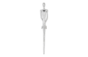 Skinny Male Wall Art, Resin, Silver Leaf