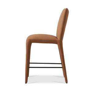 Monza Stool In Heritage Camel Top Grain Leather - Counter