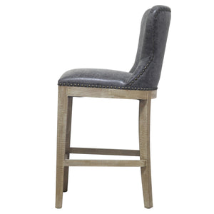 Dorsey Counter Stool Drift Wood Legs In Nubuck Charcoal