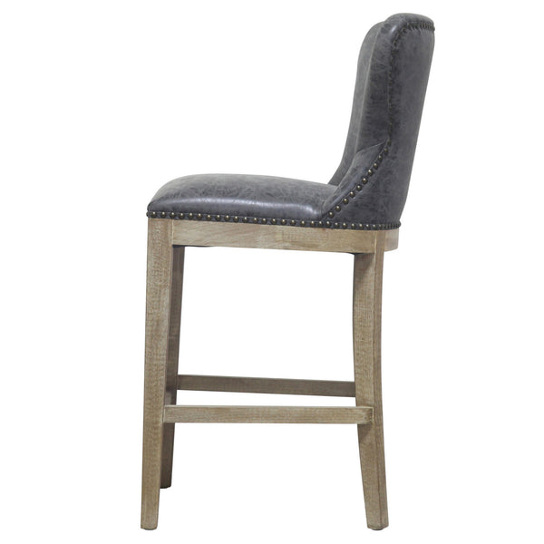 Dorsey Counter Stool Drift Wood Legs In Nubuck Charcoal
