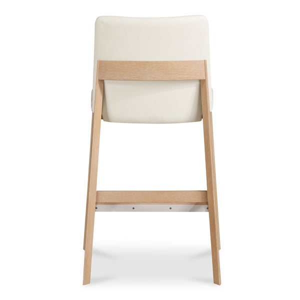 Moe's Deco White Counter Stool with Walnut Frame