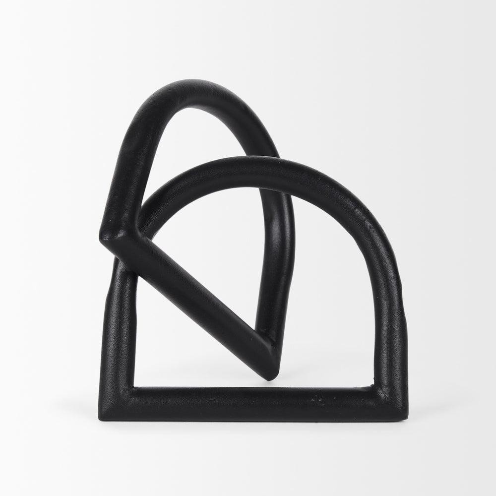 Locke Large Matte Black Metal Decorative Object