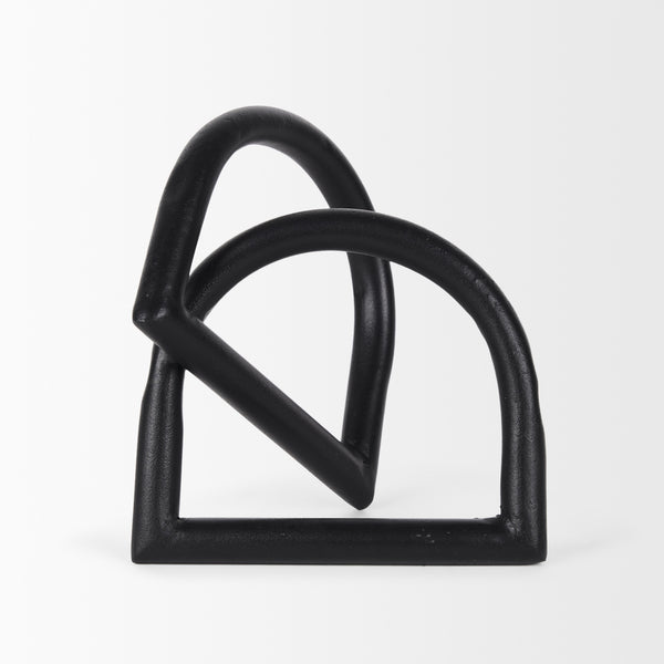 Locke Large Matte Black Metal Decorative Object
